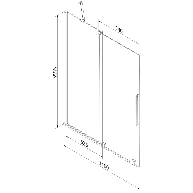 Mexen Velar 2-wing sliding bath screen 110 x 150 cm, transparent, pink gold - 896-110-000-01-60