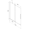Mexen Velar two-panel sliding bathtub screen 110 x 150 cm, transparent, rose gold - 896-110-000-01-60
