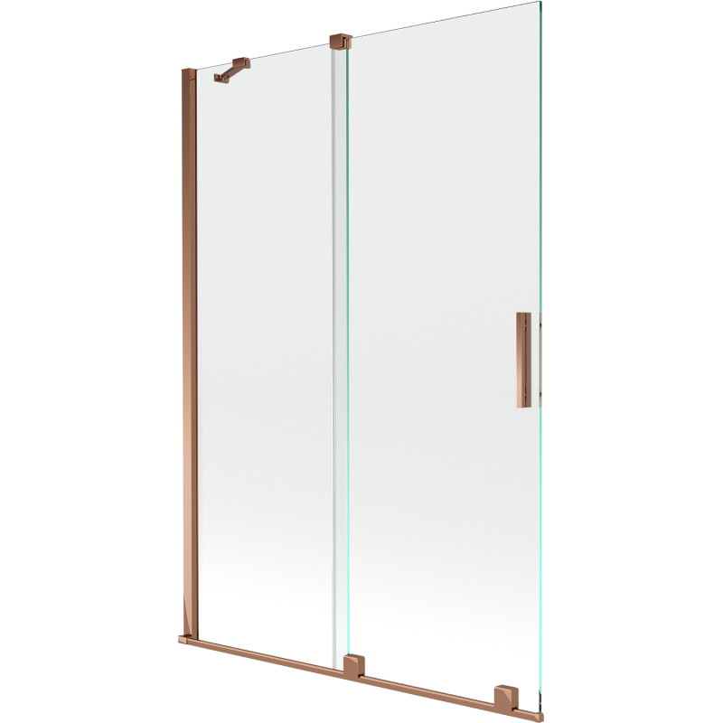 Mexen Velar 2-wing movable bathtub screen 120 x 150 cm, transparent, rose gold - 896-120-000-01-60