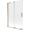 Mexen Velar 2-panel sliding bath screen 120 x 150 cm, transparent, rose gold - 896-120-000-01-60