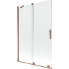 Mexen Velar 2-wing bathtub screen Sliding 120 x 150 cm, transparent, Rose gold - 896-120-000-01-60