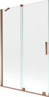 Mexen Velar 2-wing bathtub screen Sliding 120 x 150 cm, transparent, Rose gold - 896-120-000-01-60