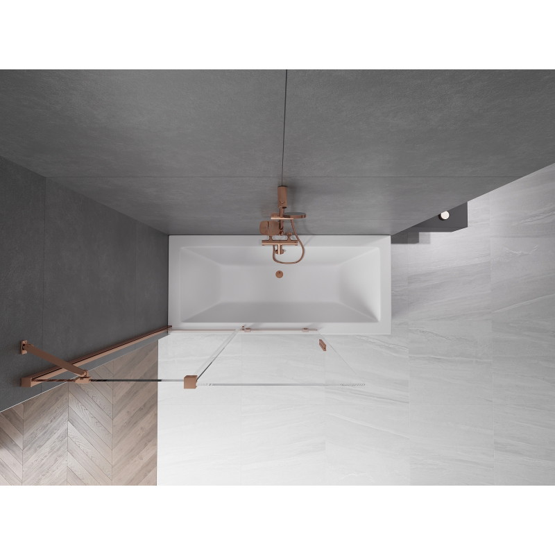 Mexen Velar 2-wing movable bathtub screen 120 x 150 cm, transparent, rose gold - 896-120-000-01-60