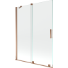 Mexen Velar 2-wing bathtub screen Sliding 130 x 150 cm, transparent, Rose gold - 896-130-000-01-60