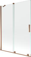Mexen Velar 2-wing bathtub screen Sliding 130 x 150 cm, transparent, Rose gold - 896-130-000-01-60