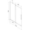 Mexen Velar 2-panel sliding shower screen 130 x 150 cm, transparent, rose gold - 896-130-000-01-60
