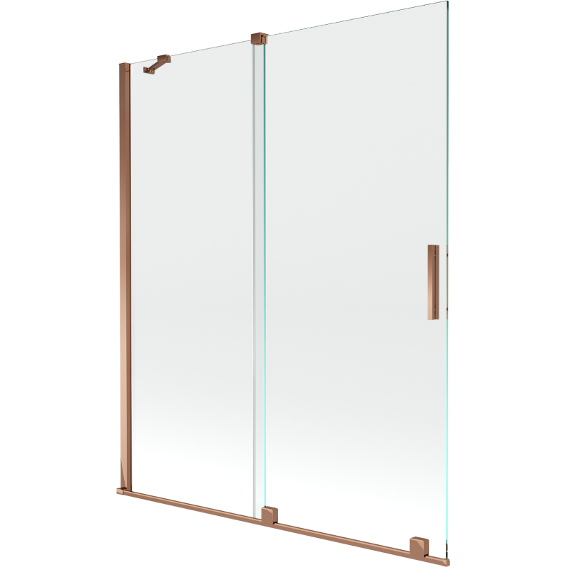 Mexen Velar 2-panel sliding bath screen 140 x 150 cm, transparent, rose gold - 896-140-000-01-60