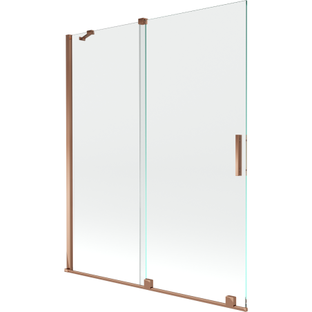 Mexen Velar 2-wing retractable bathtub screen 140 x 150 cm, transparent, rose gold - 896-140-000-01-60