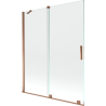 Mexen Velar 2-panel sliding bath screen 140 x 150 cm, transparent, rose gold - 896-140-000-01-60