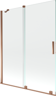 Mexen Velar 2-wing bathtub screen Sliding 140 x 150 cm, transparent, Rose gold - 896-140-000-01-60