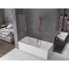 Mexen Velar 2-wing retractable bathtub screen 140 x 150 cm, transparent, rose gold - 896-140-000-01-60