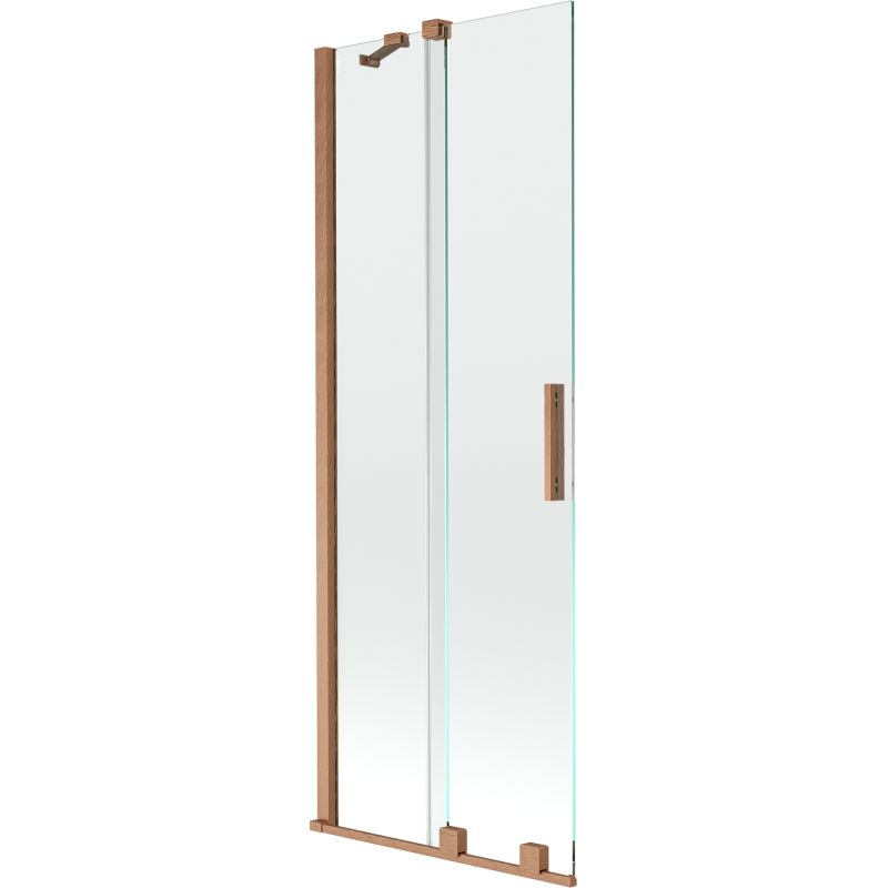 Mexen Velar 2-panel sliding bath screen 70 x 150 cm, transparent, brushed copper - 896-070-000-01-65