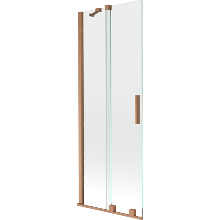 Mexen Velar 2-panel sliding bath screen 75 x 150 cm, transparent, brushed copper - 896-075-000-01-65