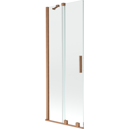 Mexen Velar 2-wing retractable bathtub screen 75 x 150 cm, transparent, brushed copper - 896-075-000-01-65