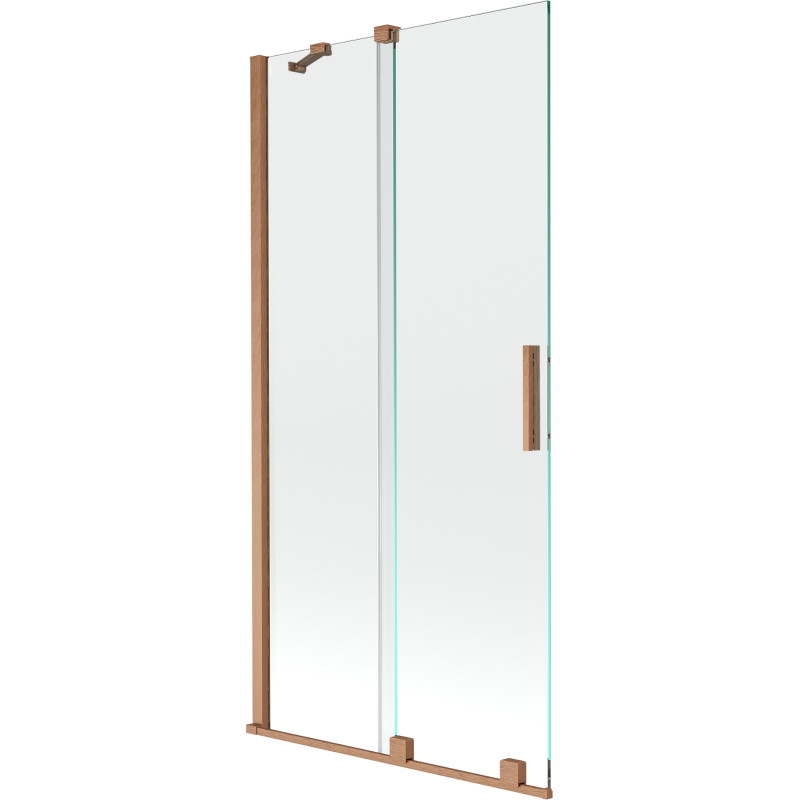 Mexen Velar 2-panel sliding bathtub screen, 90 x 150 cm, transparent, brushed copper - 896-090-000-01-65