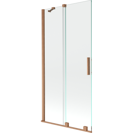 Mexen Velar 2-panel sliding shower screen 90 x 150 cm, transparent, brushed copper - 896-090-000-01-65