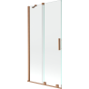 Mexen Velar 2-panel sliding bathtub screen, 90 x 150 cm, transparent, brushed copper - 896-090-000-01-65