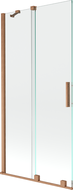 Mexen Velar 2-wing bathtub screen Sliding 95 x 150 cm, transparent, brushed copper - 896-095-000-01-65