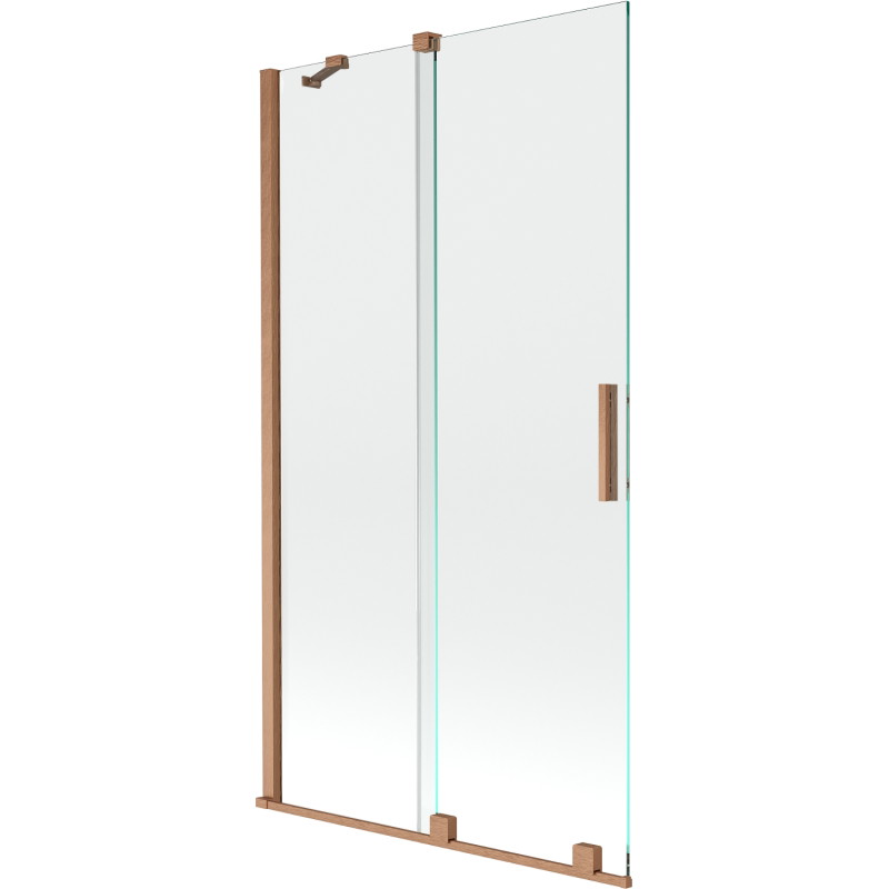 Mexen Velar 2-panel bathtub screen, sliding, 100 x 150 cm, transparent, brushed copper - 896-100-000-01-65