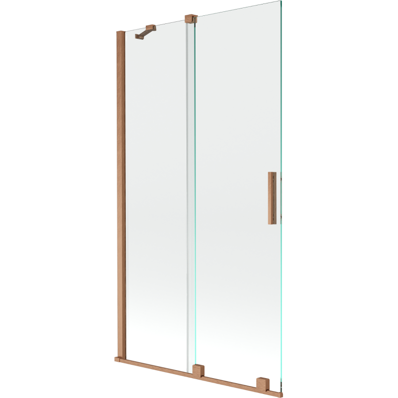 Mexen Velar 2-panel sliding bath screen 100 x 150 cm, transparent, brushed copper - 896-100-000-01-65