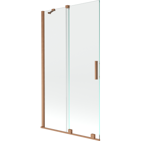 Mexen Velar 2-panel sliding bath screen 100 x 150 cm, transparent, brushed copper - 896-100-000-01-65