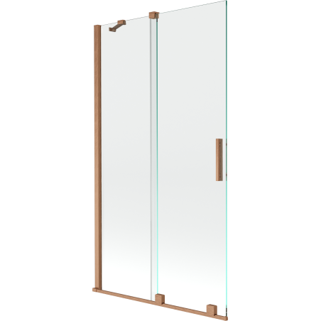 Mexen Velar 2-wing bathtub screen Sliding 100 x 150 cm, transparent, brushed copper - 896-100-000-01-65