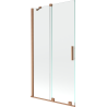 Mexen Velar 2-panel sliding bathtub screen 100 x 150 cm, transparent, brushed copper - 896-100-000-01-65
