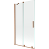 Mexen Velar 2-wing bathtub screen Sliding 100 x 150 cm, transparent, brushed copper - 896-100-000-01-65