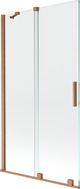 Mexen Velar 2-panel sliding bathtub screen 100 x 150 cm, transparent, brushed copper - 896-100-000-01-65