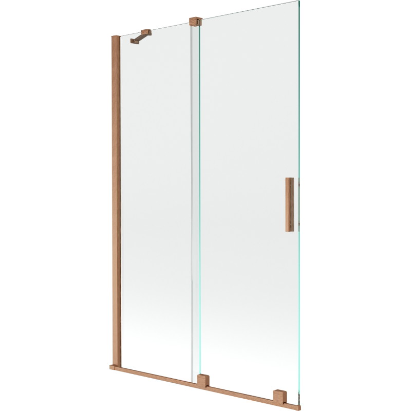 Mexen Velar 2-panel sliding bathtub screen 110 x 150 cm, transparent, brushed copper - 896-110-000-01-65