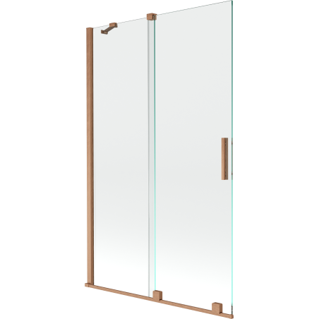 Mexen Velar 2-wing sliding bathtub screen 110 x 150 cm, transparent, brushed copper - 896-110-000-01-65