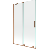 Mexen Velar 2-wing sliding bathtub screen 110 x 150 cm, transparent, brushed copper - 896-110-000-01-65