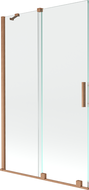 Mexen Velar 2-wing bathtub screen Sliding 110 x 150 cm, transparent, brushed copper - 896-110-000-01-65
