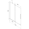 Mexen Velar 2-panel sliding bathtub screen 110 x 150 cm, transparent, brushed copper - 896-110-000-01-65
