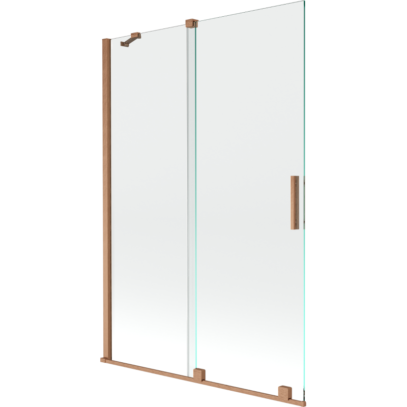 Mexen Velar Sliding Bathtub Screen 2-Panel 120 x 150 cm, Transparent, Brushed Copper - 896-120-000-01-65