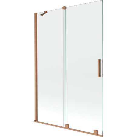 Mexen Velar 2-wing bathtub screen Sliding 120 x 150 cm, transparent, brushed copper - 896-120-000-01-65