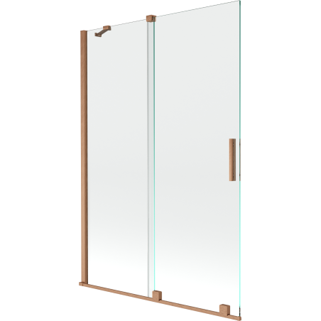 Mexen Velar Sliding Bathtub Screen 2-Panel 120 x 150 cm, Transparent, Brushed Copper - 896-120-000-01-65