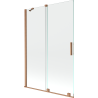 Mexen Velar 2-wing bathtub screen Sliding 120 x 150 cm, transparent, brushed copper - 896-120-000-01-65