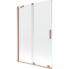 Mexen Velar Sliding Bathtub Screen 2-Panel 120 x 150 cm, Transparent, Brushed Copper - 896-120-000-01-65