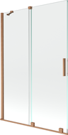 Mexen Velar 2-wing bathtub screen Sliding 120 x 150 cm, transparent, brushed copper - 896-120-000-01-65