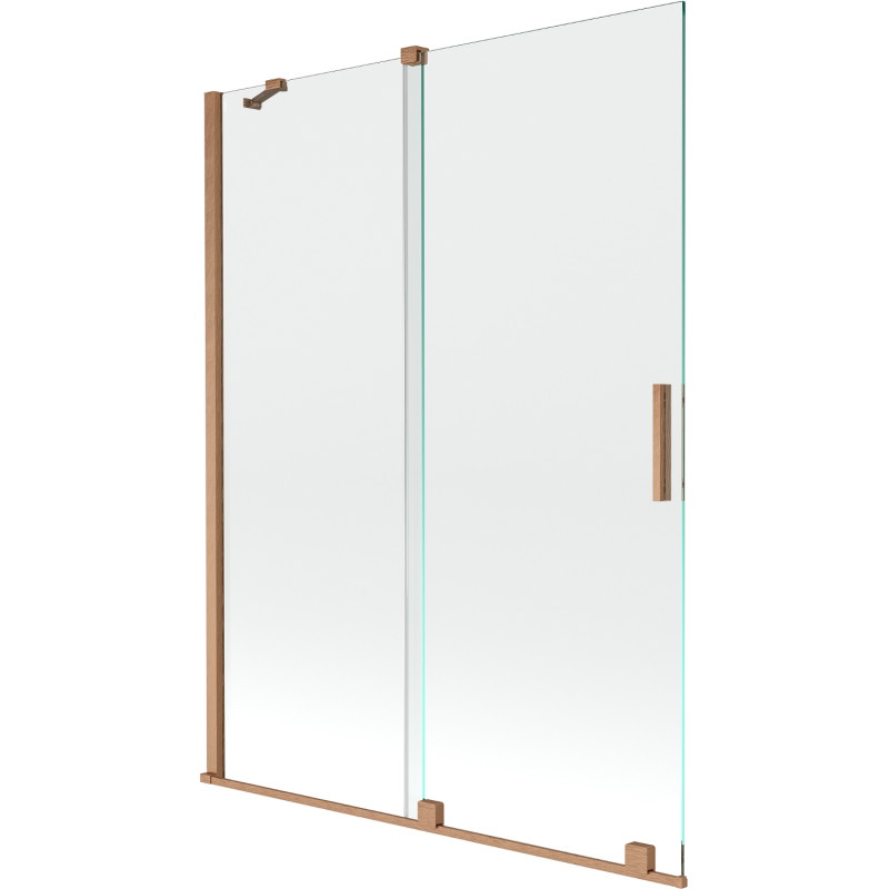 Mexen Velar 2-panel sliding bathtub screen 130 x 150 cm, transparent, brushed copper - 896-130-000-01-65