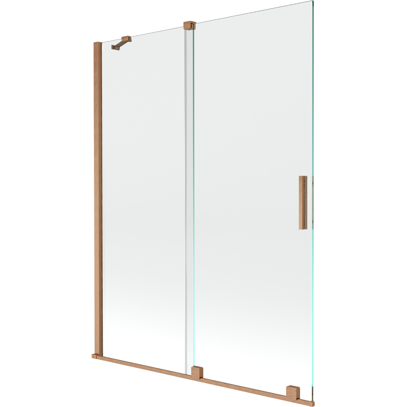 Mexen Velar 2-wing bathtub screen Sliding 130 x 150 cm, transparent, brushed copper - 896-130-000-01-65