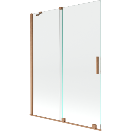 Mexen Velar 2-leaf sliding bathtub screen 130 x 150 cm, transparent, brushed copper - 896-130-000-01-65