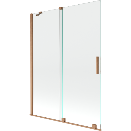 Mexen Velar 2-panel sliding bath screen 130 x 150 cm, transparent, brushed copper - 896-130-000-01-65