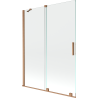 Mexen Velar 2-leaf sliding bathtub screen 130 x 150 cm, transparent, brushed copper - 896-130-000-01-65