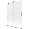 Mexen Velar 2-panel sliding bath screen 130 x 150 cm, transparent, brushed copper - 896-130-000-01-65