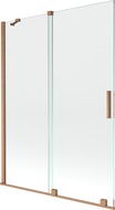 Mexen Velar 2-panel sliding bathtub screen 130 x 150 cm, transparent, brushed copper - 896-130-000-01-65
