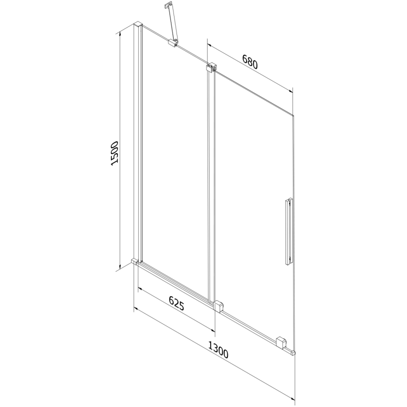 Mexen Velar 2-panel sliding bath screen 130 x 150 cm, transparent, brushed copper - 896-130-000-01-65