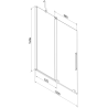 Mexen Velar 2-wing bathtub screen Sliding 130 x 150 cm, transparent, brushed copper - 896-130-000-01-65