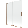 Mexen Velar 2-wing bathtub screen Sliding 140 x 150 cm, transparent, brushed copper - 896-140-000-01-65